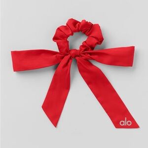 Alo Yoga Red Love Knots Tie Scrunchie